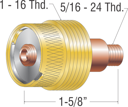 XL STUBBY GAS LENS 1/16" 9-20-25