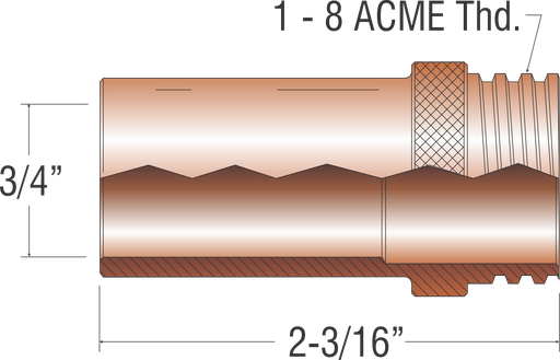 NOZZLE 3/4" (Coarse Thread), PX25CT-75