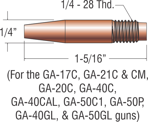 TAPERED CONTACT TIP .035