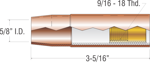 MIG NOZZLE 5/8 FIXED TWE