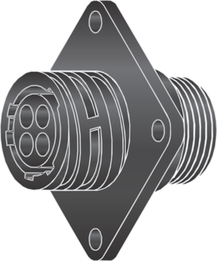 AMP, 4 SKT PANEL RECPT. MILLER, PLASTIC, PX048282