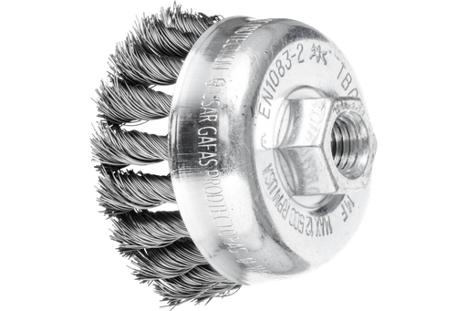 PFERD Knot Wire Cup Brush 2-3/4" Dia. .014 Carbon Steel 5/8-11" Thread