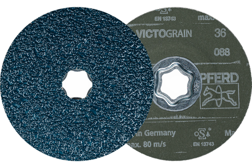 PFERD COMBICLICK® Fiber Disc, 4-1/2" x 7/8, 36 grit, VICTOGRAIN®