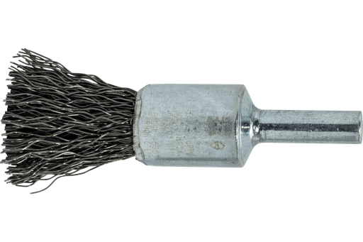 PFERD Crimped Wire End Brush 1/2" Dia. .014 Carbon Steel 1/4" Shank