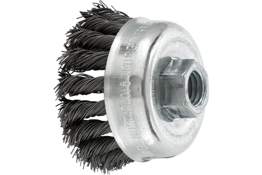 PFERD Knot Wire Cup Brush PSF 2-3/4" Dia. .020 Carbon Steel 5/8-11" Thread Retail