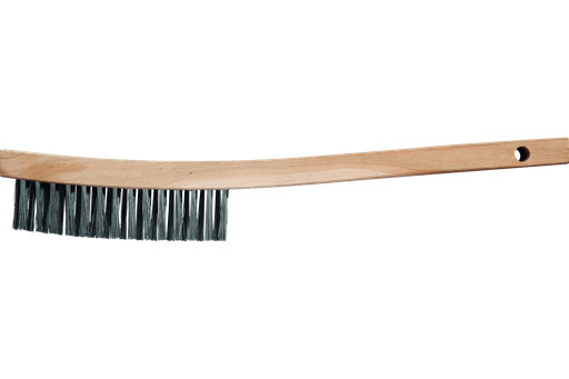PFERD Scratch Brush - V-Groove 3x14 Rows .012 Carbon Steel Wire Wooden Block