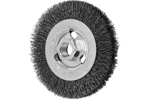PFERD Crimped Wire Wheel Brush 4" Dia .014 Carbon Steel 5/8-11" Arbor