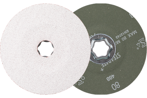 PFERD COMBICLICK® Fiber Disc, 5" Dia, 80 Grit, Ceramic oxide CO-ALU