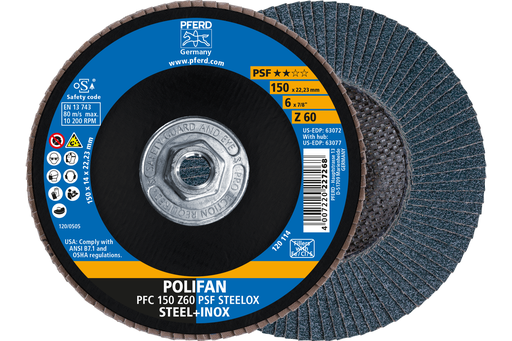 FLAP DISC, 6" X 5/8-11, 60 GRIT
