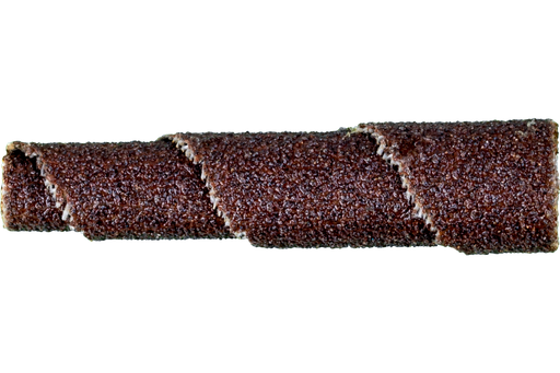 PFERD Cartridge Roll, 3/8" x 1-1/2, 1/8" arbor, Tapered shape, 120 Grit, Aluminum oxide