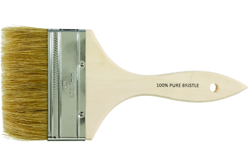 PFERD Chip Brush 4" Width White Bristle 1-3/4" Trim Wooden Handle