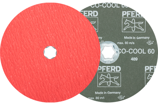 PFERD COMBICLICK® Fiber Disc, 7" Dia, 60 Grit, Ceramic oxide CO-COOL