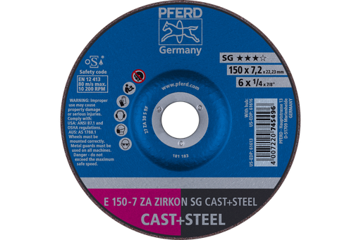 GRINDING WHEEL, 6" X 1/4 X 7/8