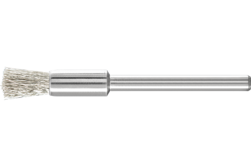 PFERD Miniature End Brush 1/4" Dia. .005 Stainless Steel 1/8" Stem