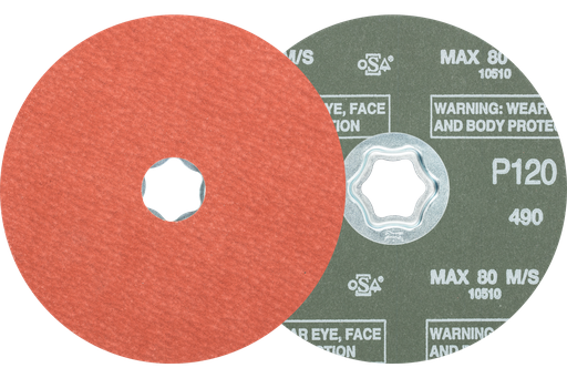 PFERD COMBICLICK® Fiber Disc, 5" Dia, 120 Grit, Aluminum oxide A-COOL