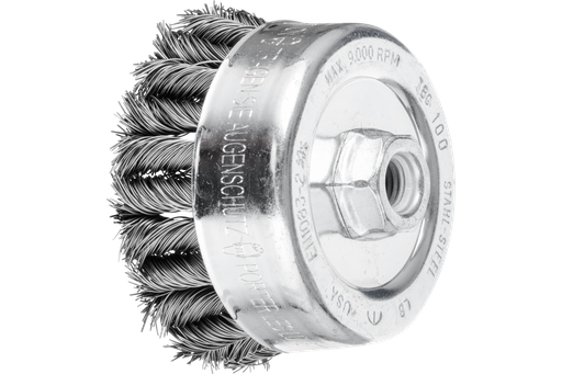 PFERD COMBITWIST® Knot Wire Cup Brush 4" Dia. .023 CS 5/8-11" Thread