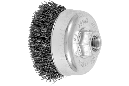 PFERD Crimped Wire Cup Brush 2-3/4" Dia. .014 Carbon Steel 5/8-11" Thread