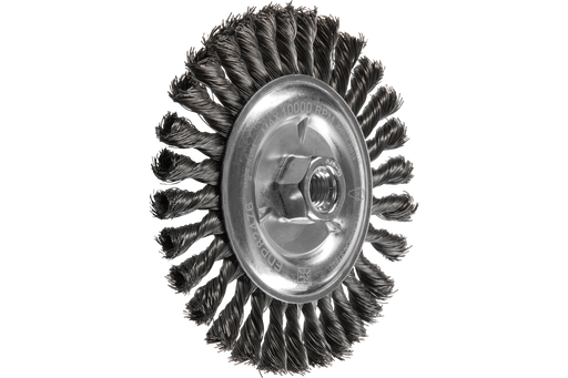 PFERD Full Cable Knot Wire Wheel Brush 6" Dia. .016 Carbon Steel 5/8-11" Thread Retail