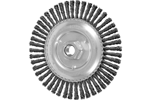 PFERD Stringer Bead Wheel Brush 6" Dia .020 Carbon Steel 5/8-11" Thread