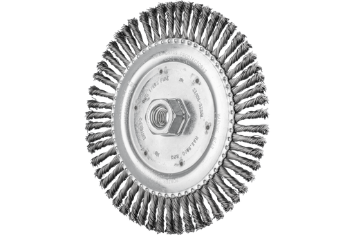 PFERD Stringer Bead Wheel Brush 6-7/8" Dia .020 Carbon Steel 5/8-11" Thread