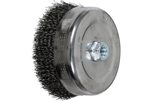PFERD Crimped Wire Cup Brush 6" Dia. .020 Carbon Steel 5/8-11" Thread