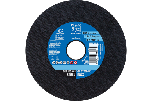 PFERD Cut-Off Wheel, 5" x .030 x 7/8, SGP STEELOX, T1, Aluminum oxide