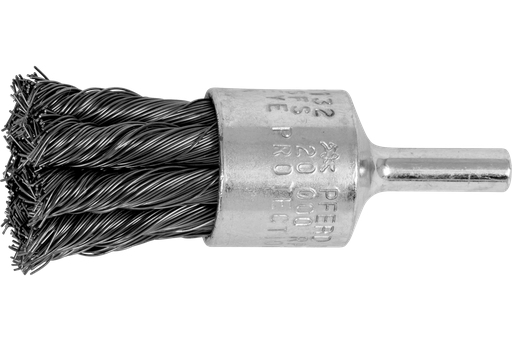 PFERD Knot Wire End Brush 3/4" Dia. Straight Cup .014 Carbon Steel 1/4" Shank