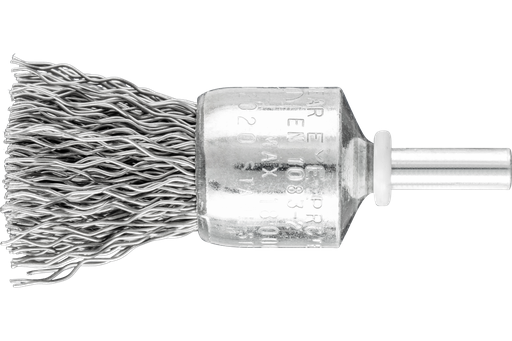PFERD Crimped Wire End Brush 3/4" Dia. .020 Carbon Steel 1/4" Shank