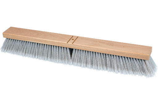 PFERD Contractor Broom Head - Fine Sweep 24" Flagged Silver Plastic Fill 3" Trim