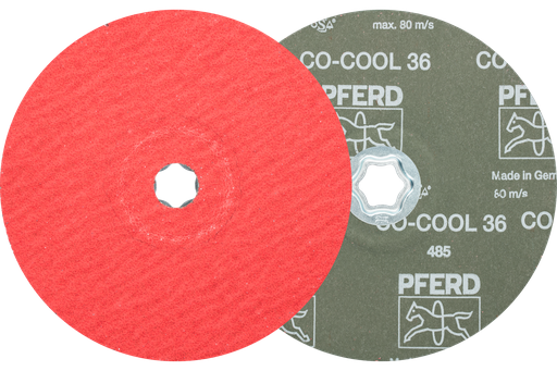 PFERD COMBICLICK® Fiber Disc, 7" Dia, 36 Grit, Ceramic oxide CO-COOL