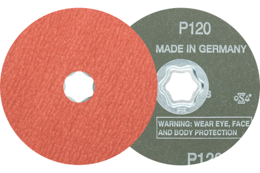 PFERD COMBICLICK® Fiber Disc, 4-1/2" Dia, 120 Grit, Aluminum oxide A-COOL