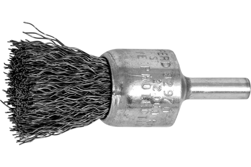 PFERD Crimped Wire End Brush 3/4" Dia. .014 Carbon Steel 1/4" Shank