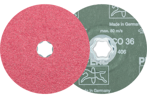 PFERD COMBICLICK® Fiber Disc, 5" Dia, 36 Grit, Ceramic oxide