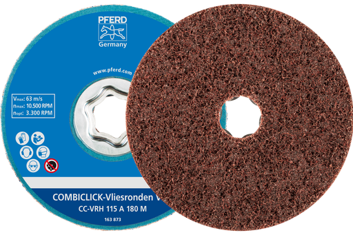 PFERD COMBICLICK® Surface Conditioning Disc Hard,4-1/2",180 Grit Medium, Aluminum Oxide