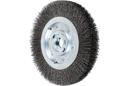 PFERD Crimped Wire Wheel Brush 10" Dia Medium Face .020 Carbon Steel 2" Keyed Arbor