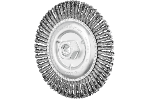 PFERD Stringer Bead Wheel Brush 6" Dia .020 Carbon Steel 5/8-11" Thread