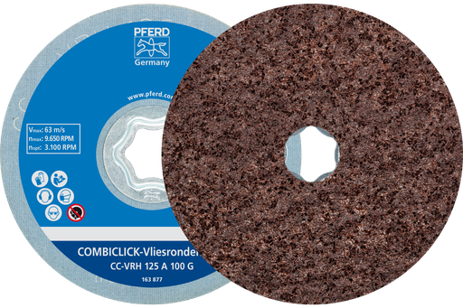 PFERD COMBICLICK® Surface Conditioning Disc Hard, 5", 100 Grit Coarse, Aluminum Oxide