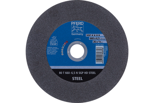 PFERD Large Diameter Cut-Off Wheel 26" x 1/4 x 1, SGP HD STEEL, N, Aluminum oxide