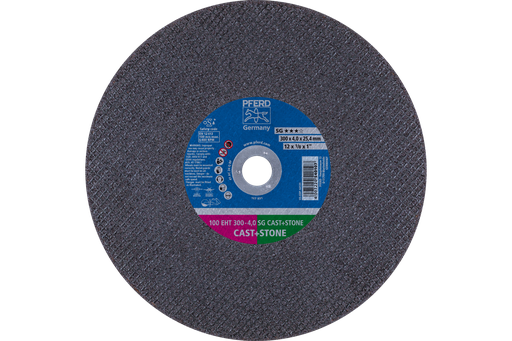 PFERD Portable Cut-Off Wheel, 12" x 1/8 x 1, SG CAST+STONE, T1, Aluminum oxide