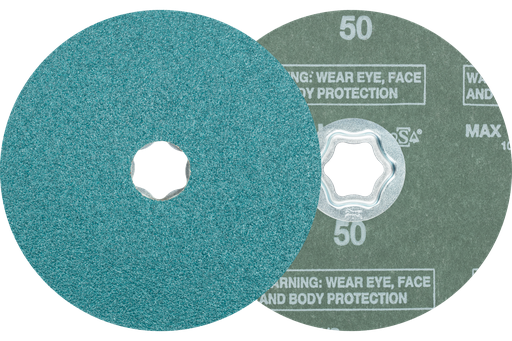 PFERD COMBICLICK® Fiber Disc, 5" Dia, 50 Grit, Zirconia alumina