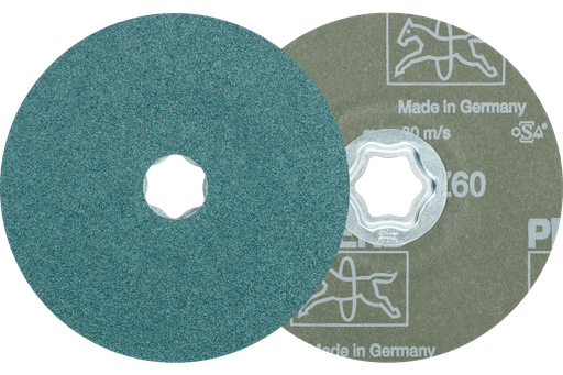 PFERD COMBICLICK® Fiber Disc, 5" Dia, 60 Grit, Zirconia alumina