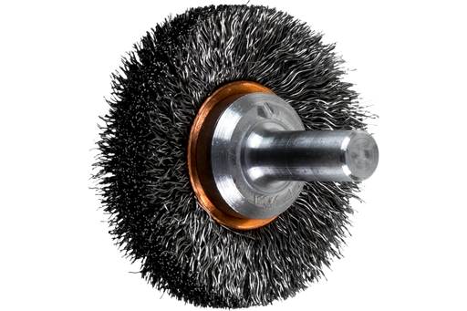 PFERD Crimped Wire Wheel Brush 1-1/2" Dia. .006 Carbon Steel 1/4" Shank