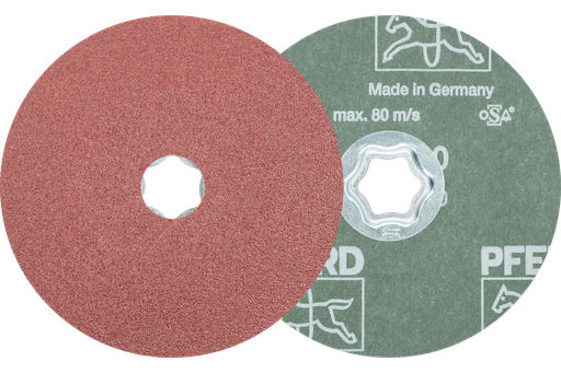 PFERD COMBICLICK® Fiber Disc, 5" Dia, 60 Grit, Aluminum oxide