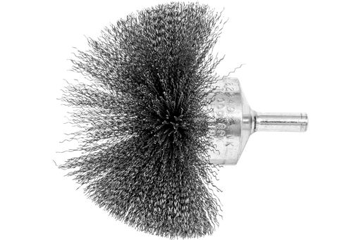 PFERD Circular Mounted End Brush 3" Dia. .008 Carbon Steel 1/4" Shank