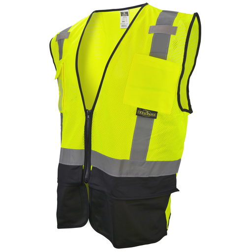SV7B Type R Class 2 Black Bottom Surveyor Safety Vest - Green - Size L-XL