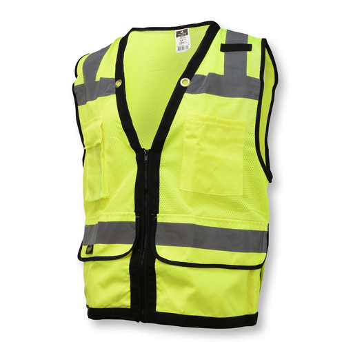 SV59Z Type R Class 2 Heavy Duty Mesh/Solid Surveyor Safety Vest - Green - Size S
