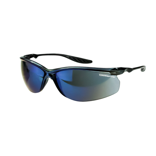 Mayer-DDS-24Seven® Performance Safety Eyewear - Crystal Black Frame - Blue Mirror Lens-1