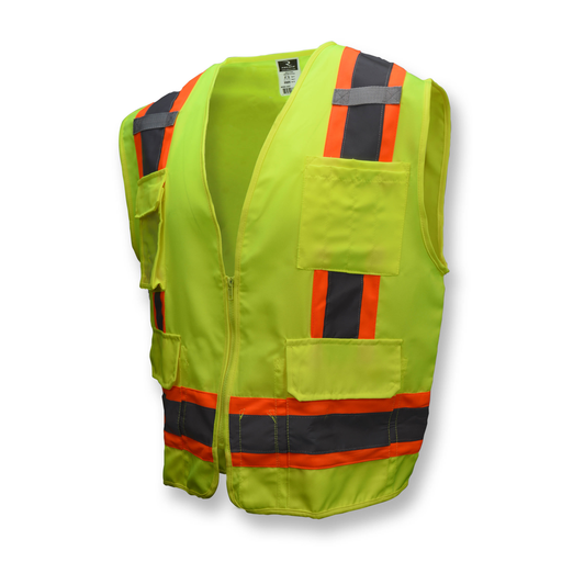 SV62 Type R Class 2 Surveyor Heavy Duty Solid Twill Safety Vest - Green - Size L