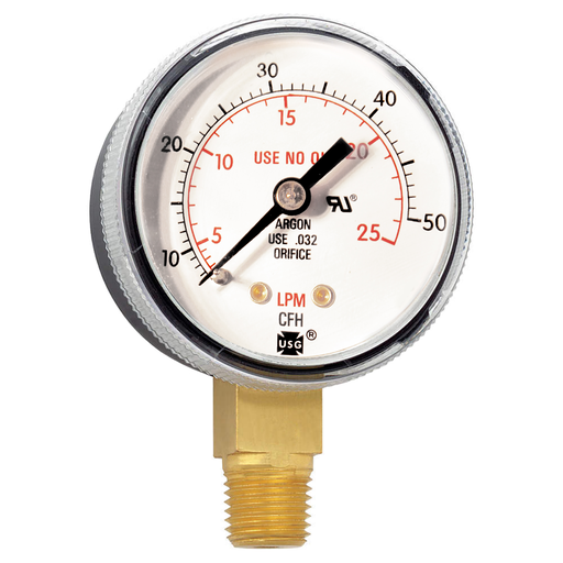 GAUGE, 25 LPM/CFH, 2" STEEL BLACK