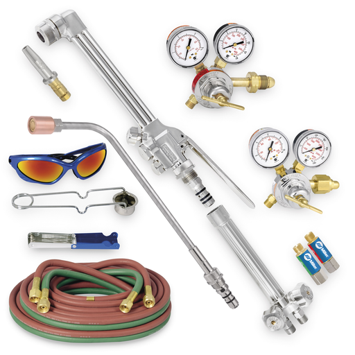 Heavy Duty Combination Torch Outfit with Propane/Natural Gas Tips, CGA 510